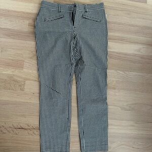 GAP womens Black and White Checkered Chinos